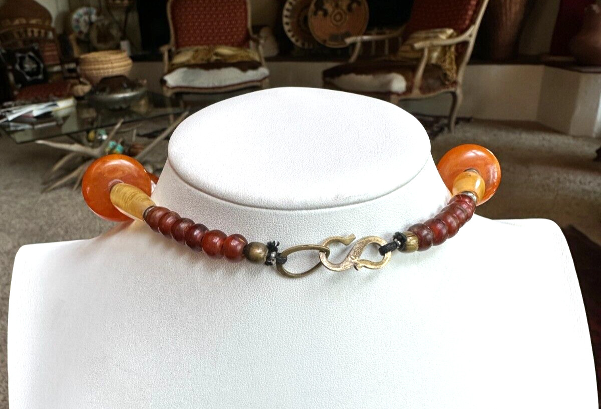 Exquisite Antique Baltic Amber Necklace in Butterscotch and Egg Yolk, 24 1/2″