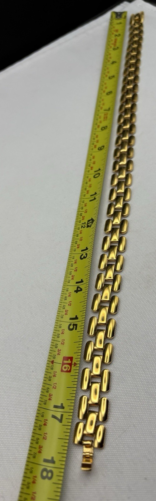 Signed Napier Gold Tone Square Link Chain Necklace Articulated Vintage