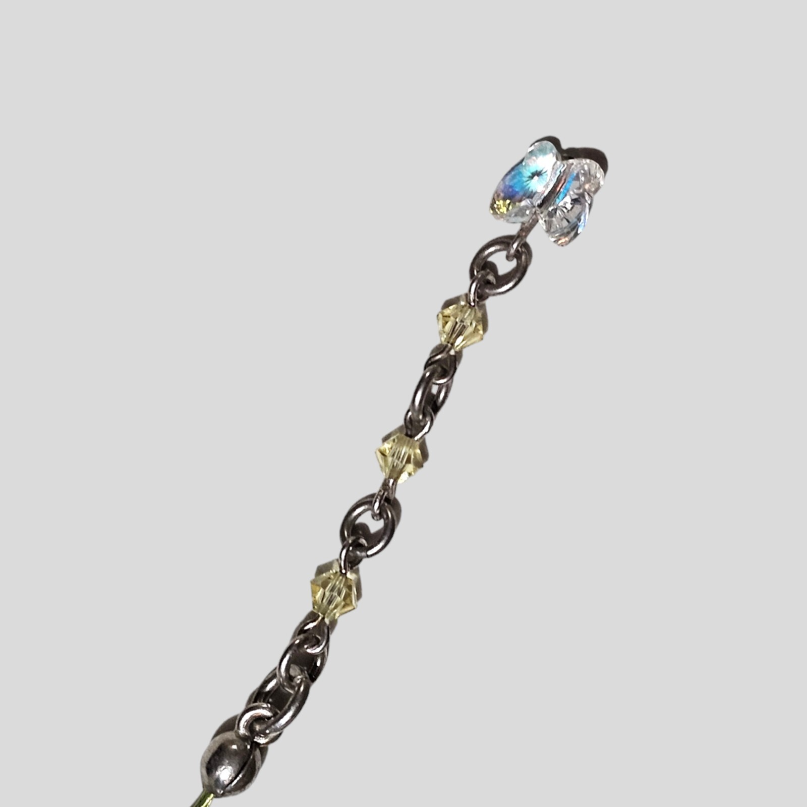 Pearl AB Crystal Floating Bracelet Vintage Pearlmaid JZ Silver Clasp Adjustable