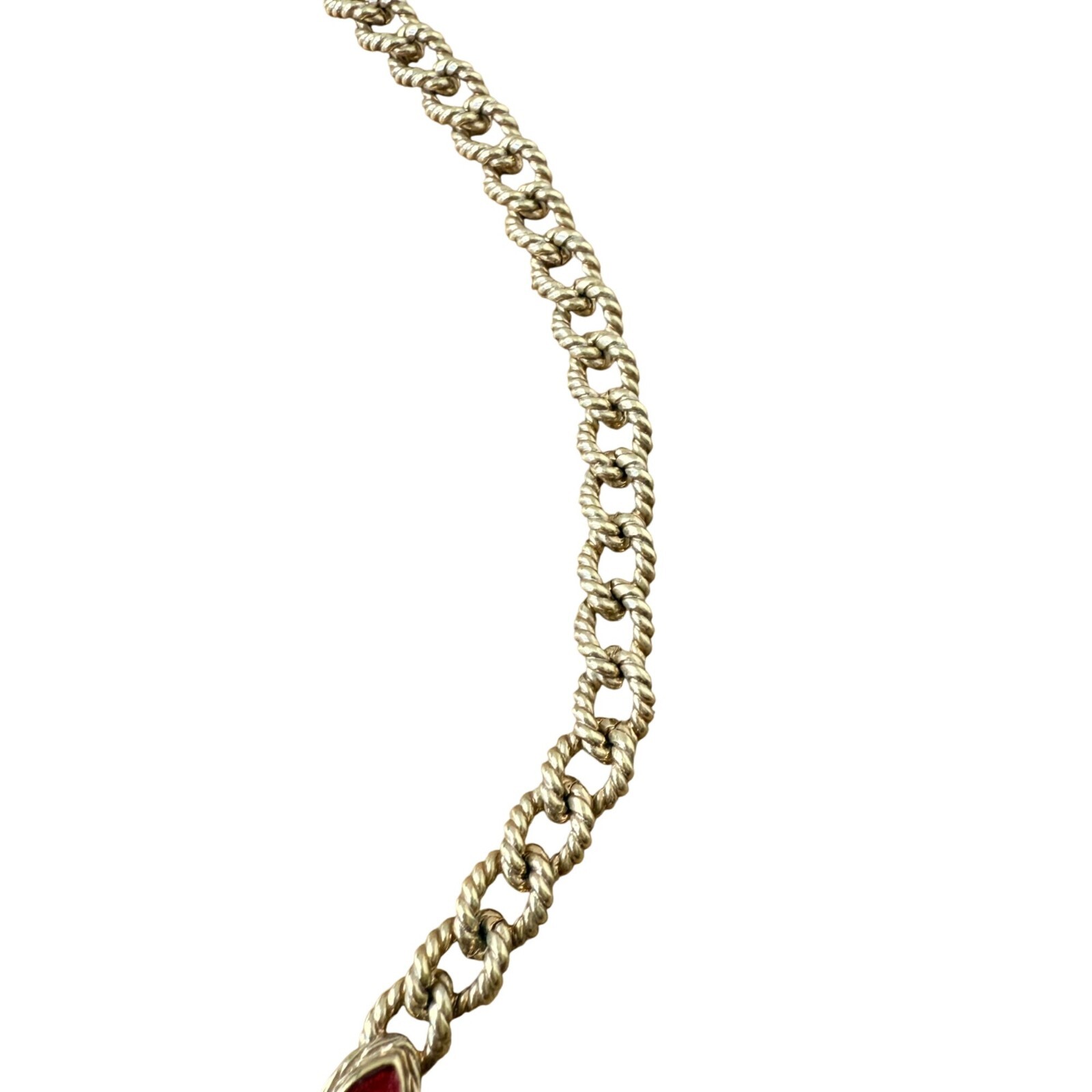 Vintage Monet Gold Tone Chain NecklaceTeardrop faux pearl and stones & Hook Clas