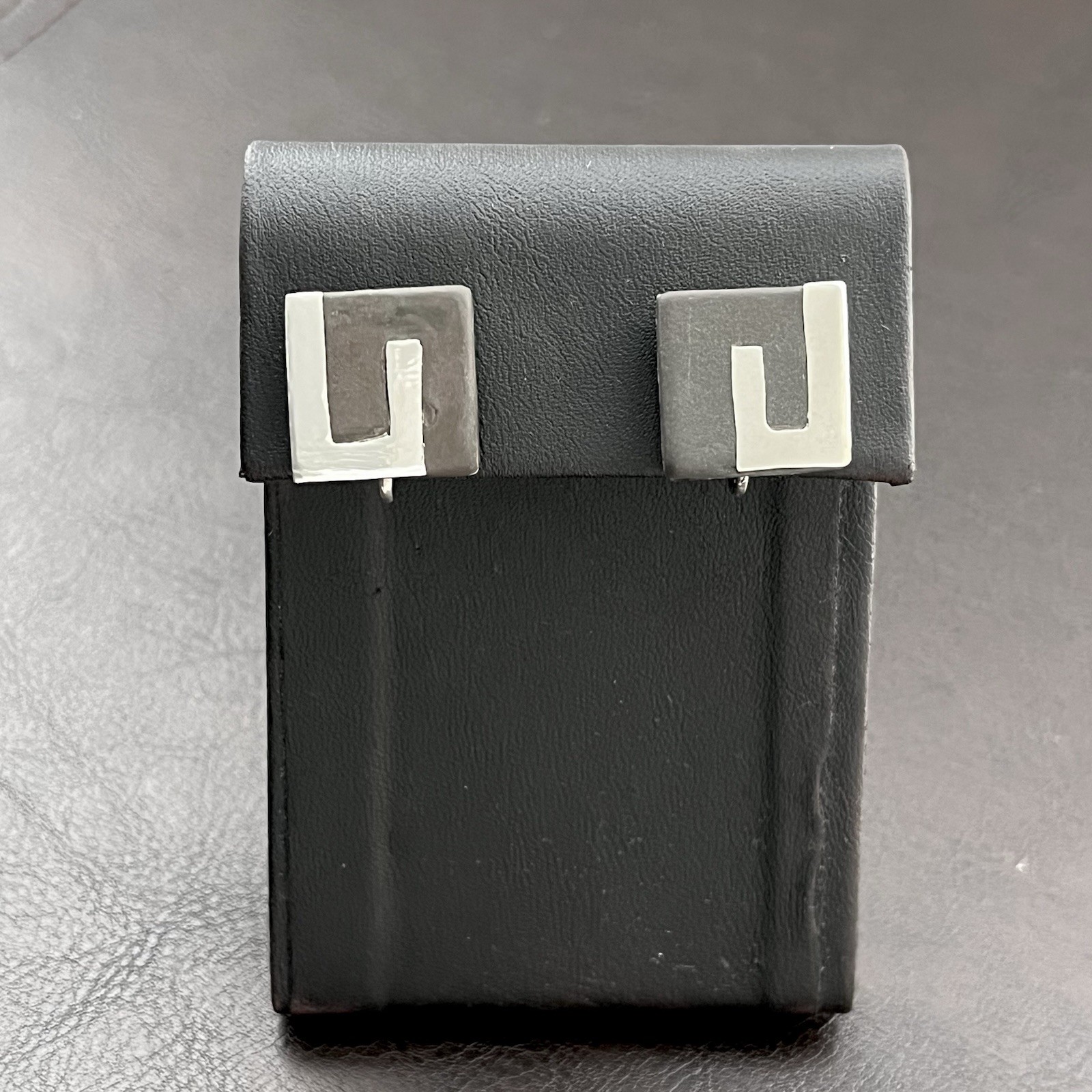 Vintage Los Castillo Onix Negro sterling silver and black onyx earrings