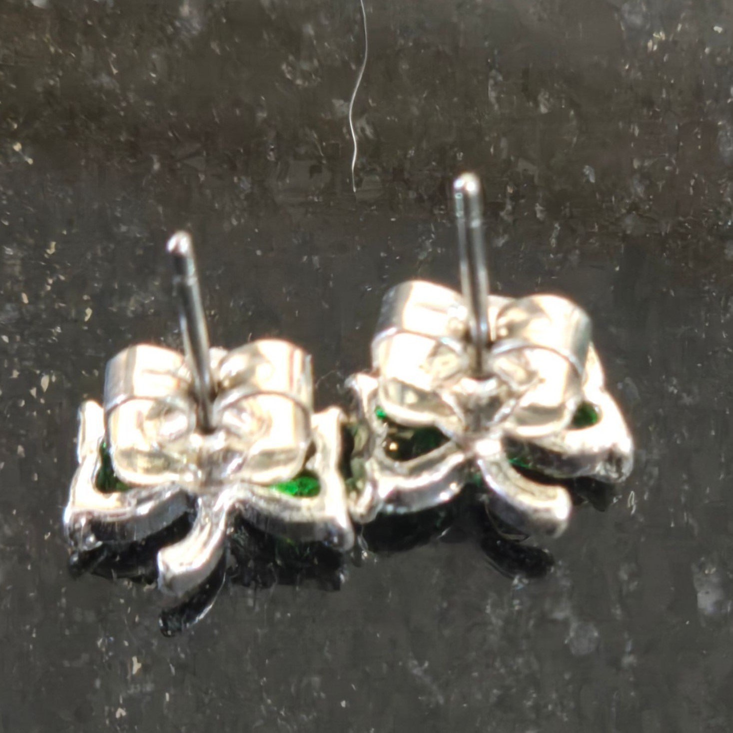 Vintage Avon Shamrock Earrings St. Patty’s Day Dainty Jewelry Green Rhinestones