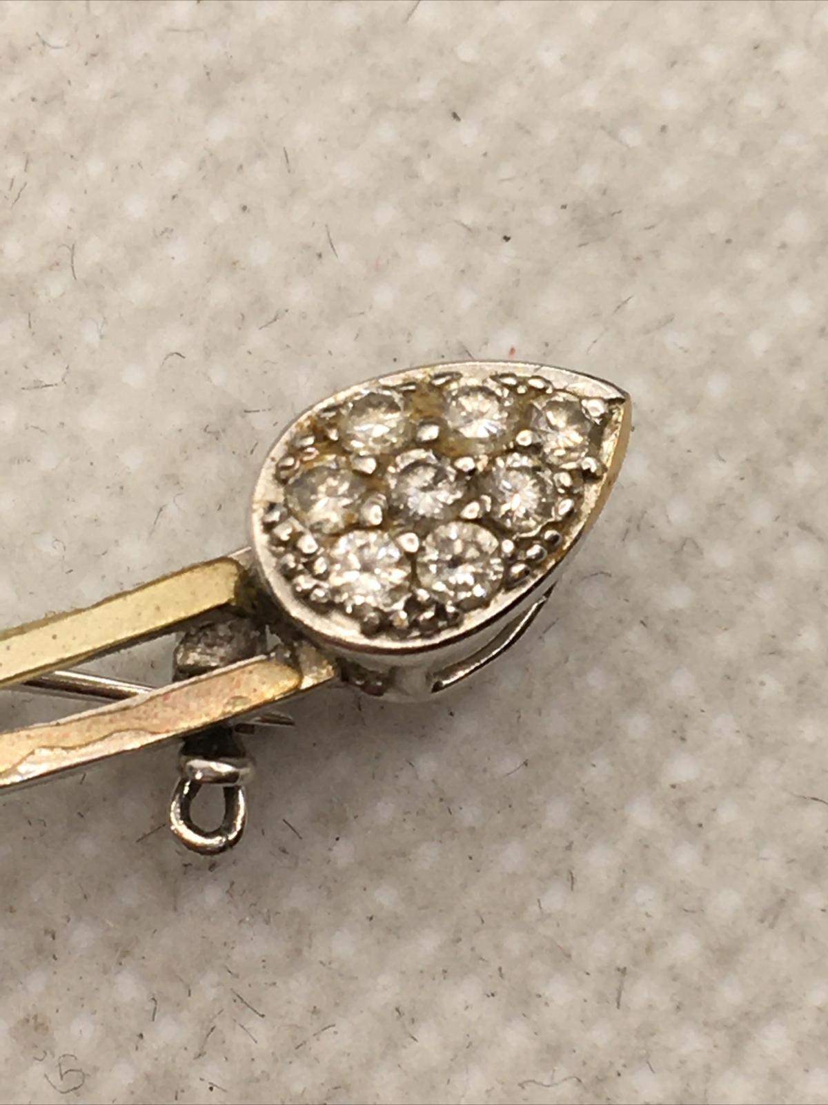 VINTAGE 18K White Gold South Sea Pearl & 0.35CTW Diamond Handmade Pin Brooch 6gr