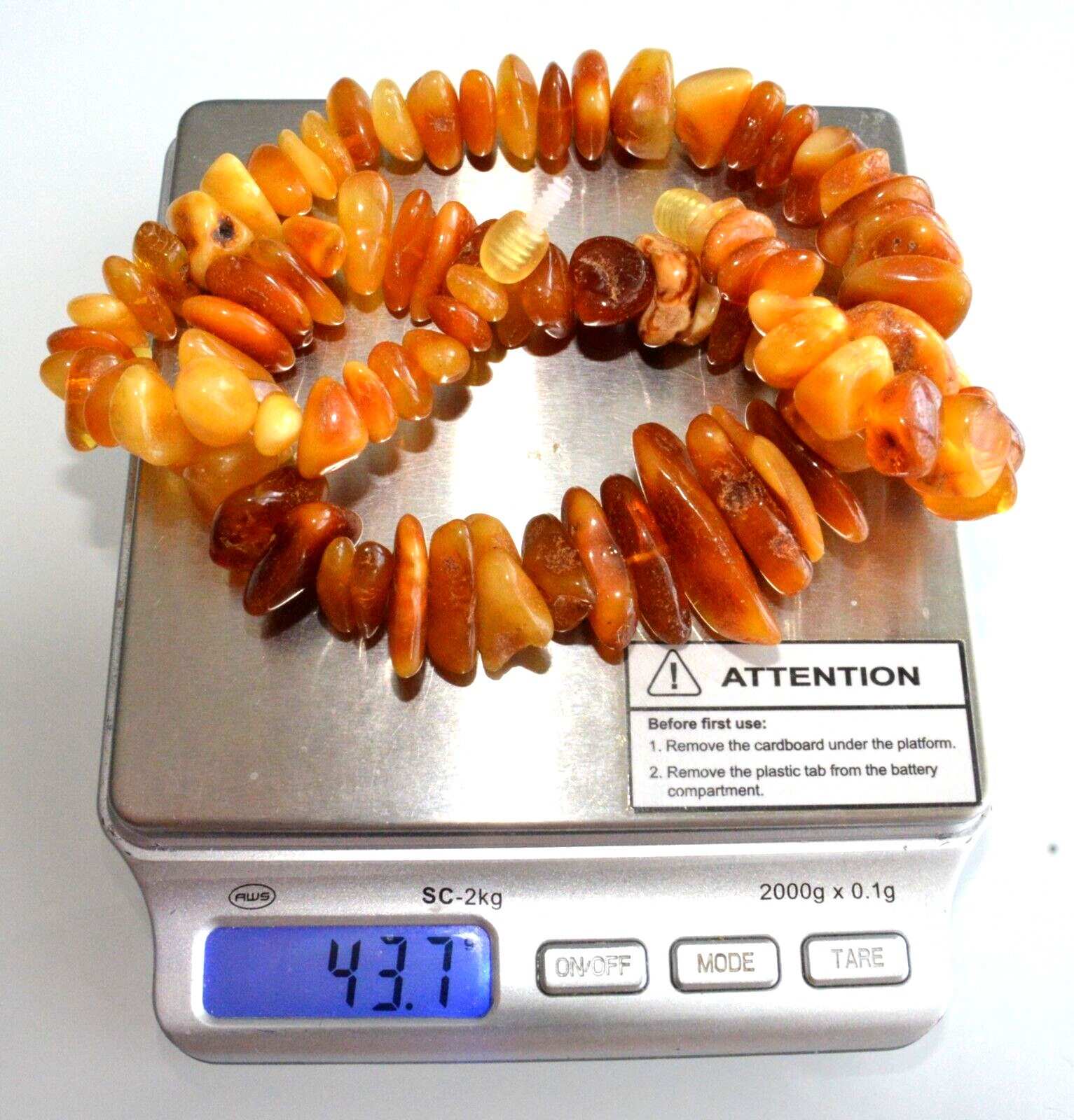 ✅49cm = 44gr RUSSIAN SOVIET BALTIC AMBER BEAD NECKLACE 琥珀 BRACELET STONE PENDANT