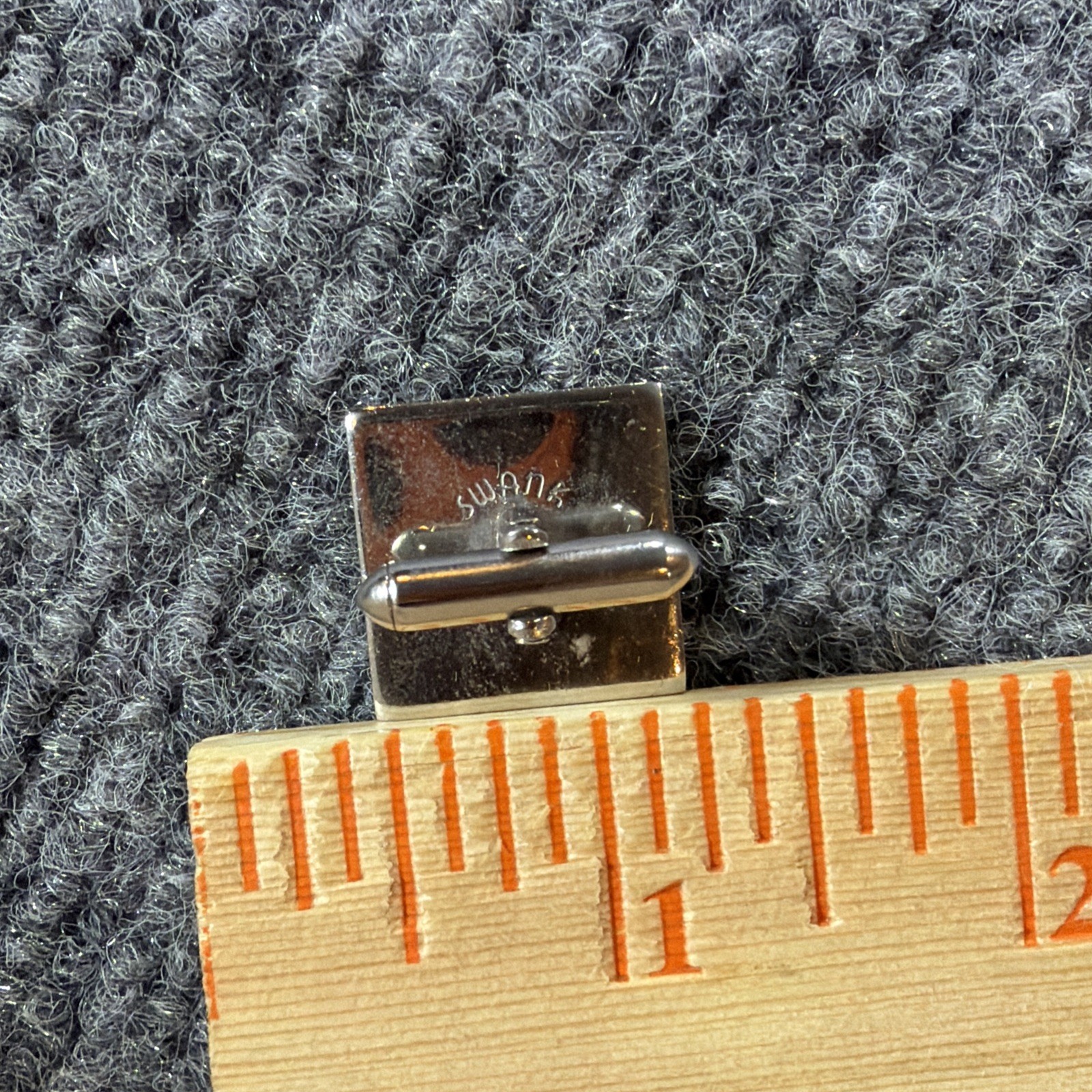 Vintage Swank Sterling Silver Tie Bar Cufflink Set Mid Century Original Box
