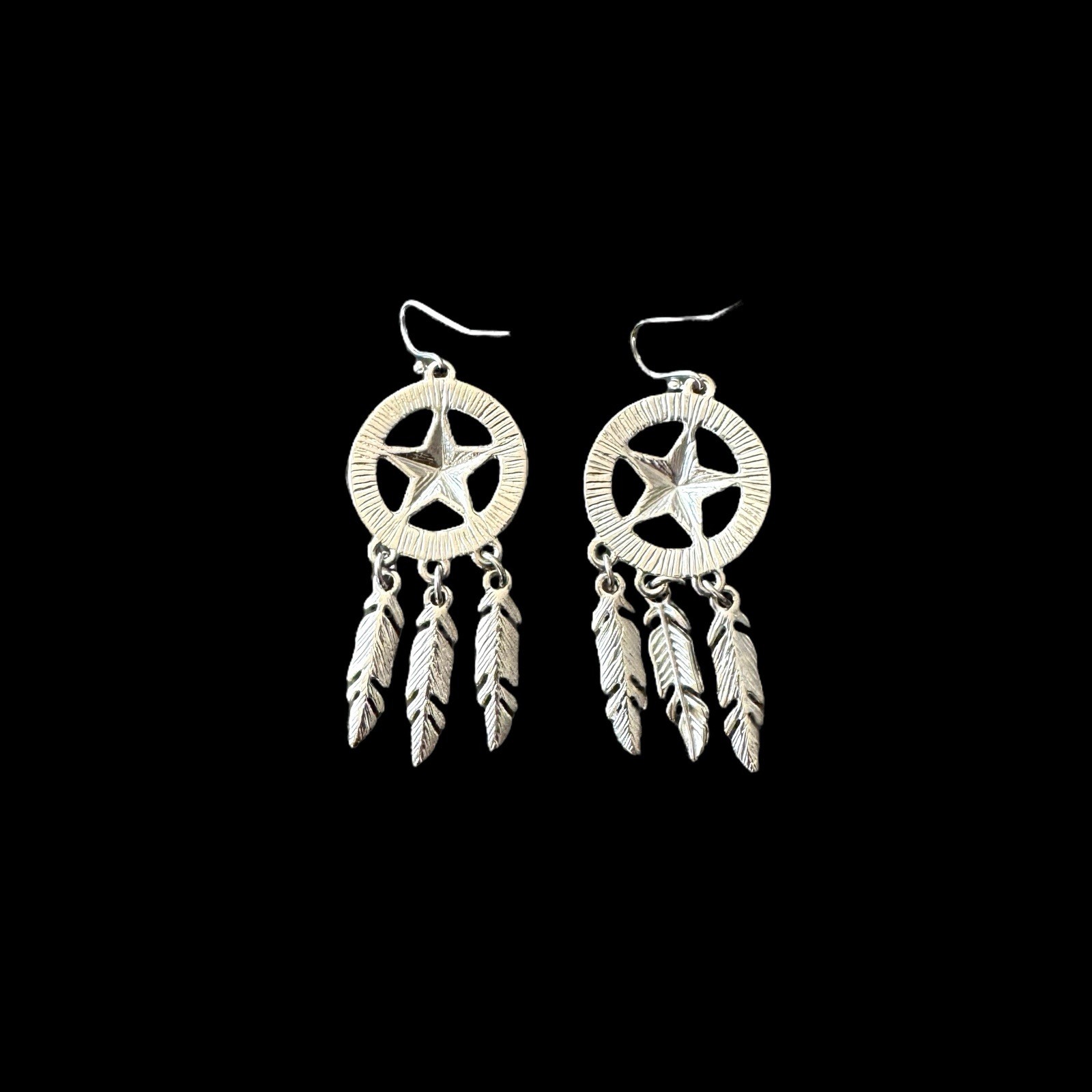 Y2K Dream Catcher Earrings Vtg 90s 2000s Festival Boho Southwestern Feather