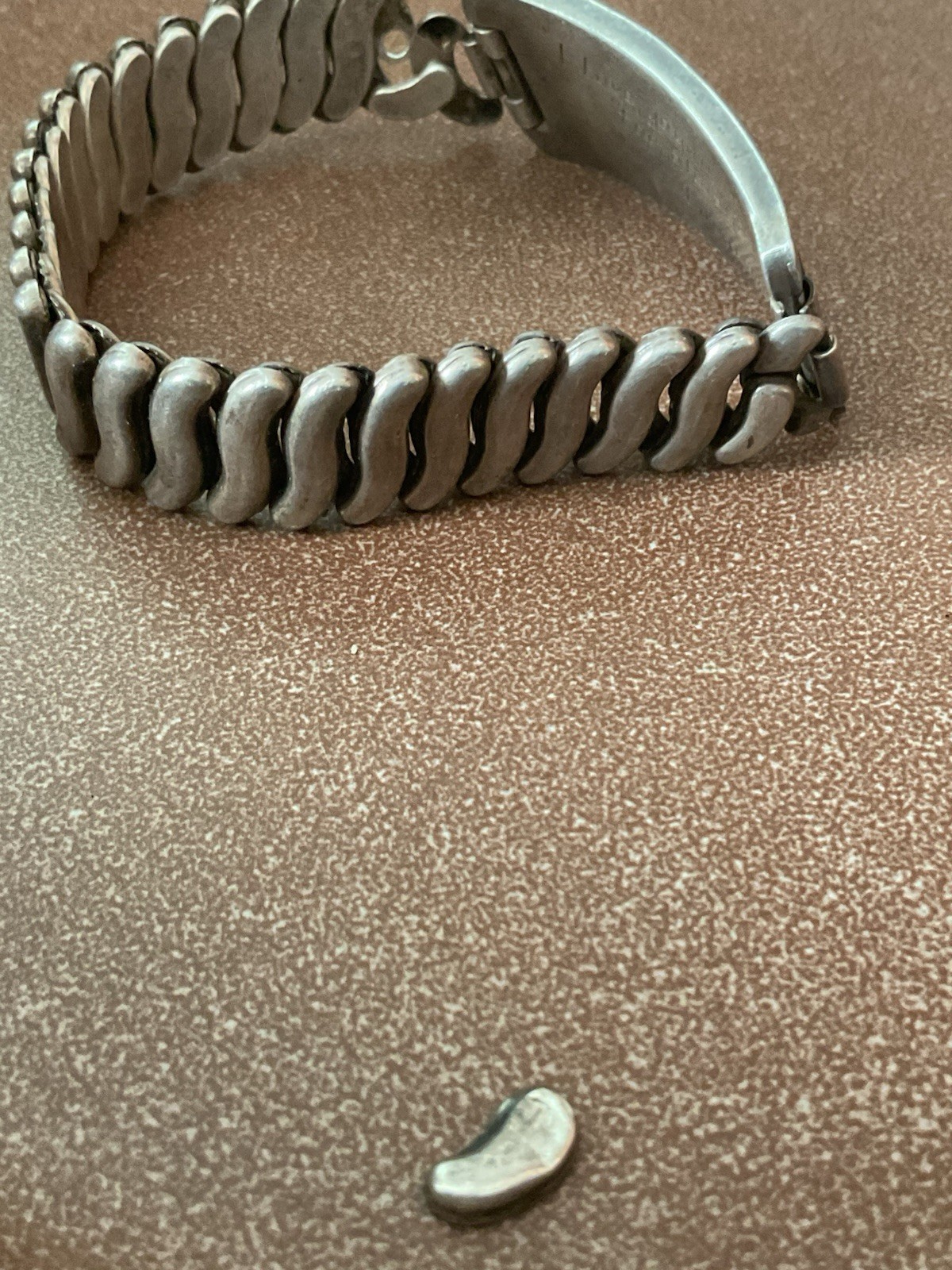 Vtg Heavy Solid 925 Sterling Silver ID Bracelet Expansion Link Stretch Band 44 g