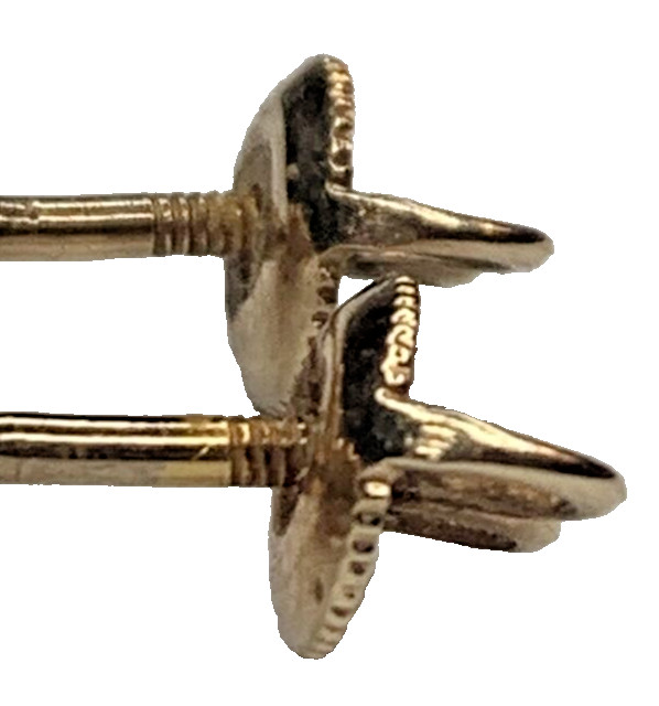 1940s 10K Gold Clear Paste BDA Budlong Docherty & Armstrong Thread Post Earrings