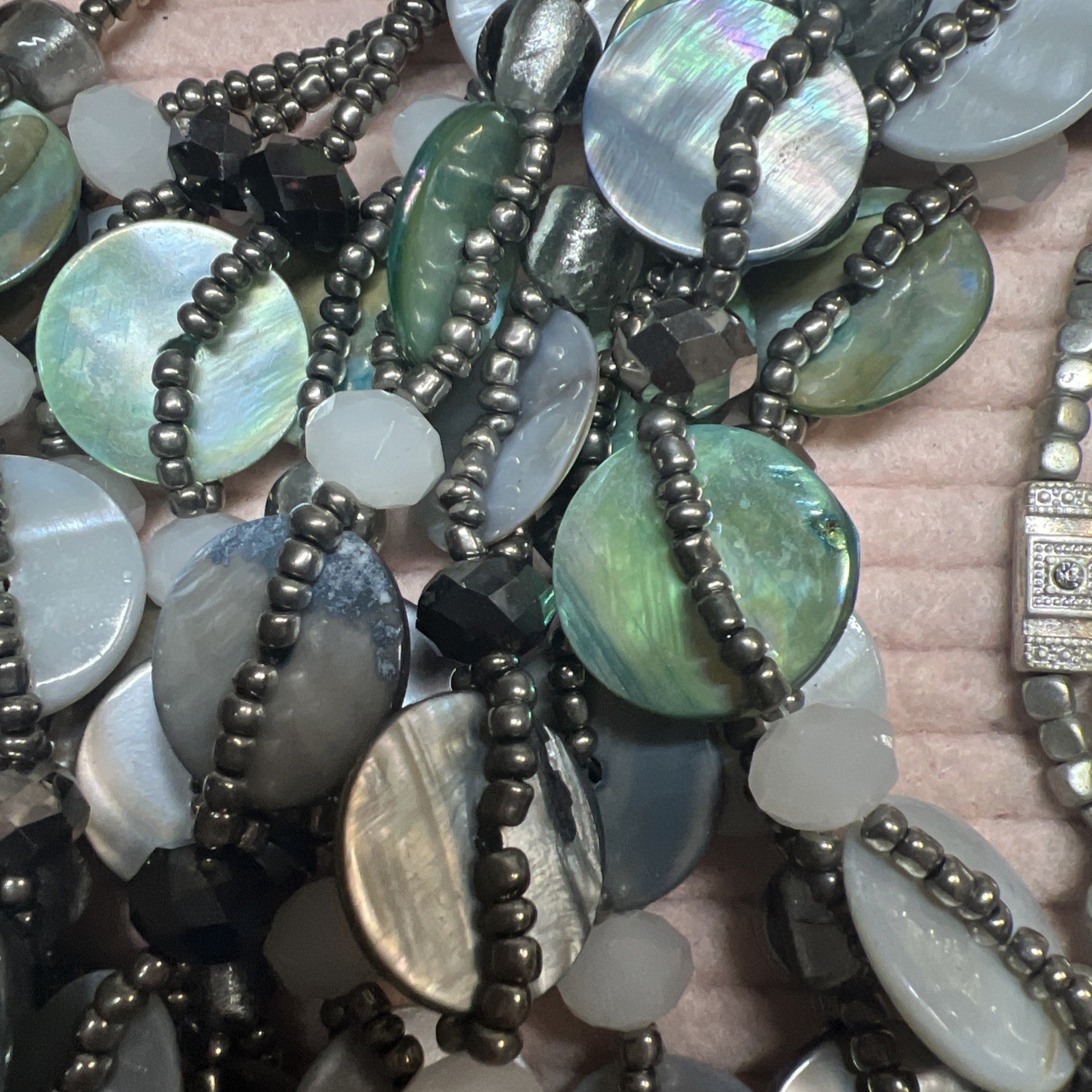 BOHO Vintage Jewelry Lot. Real Shell, Bone And Wood Bracelets, Glass Rings #V37