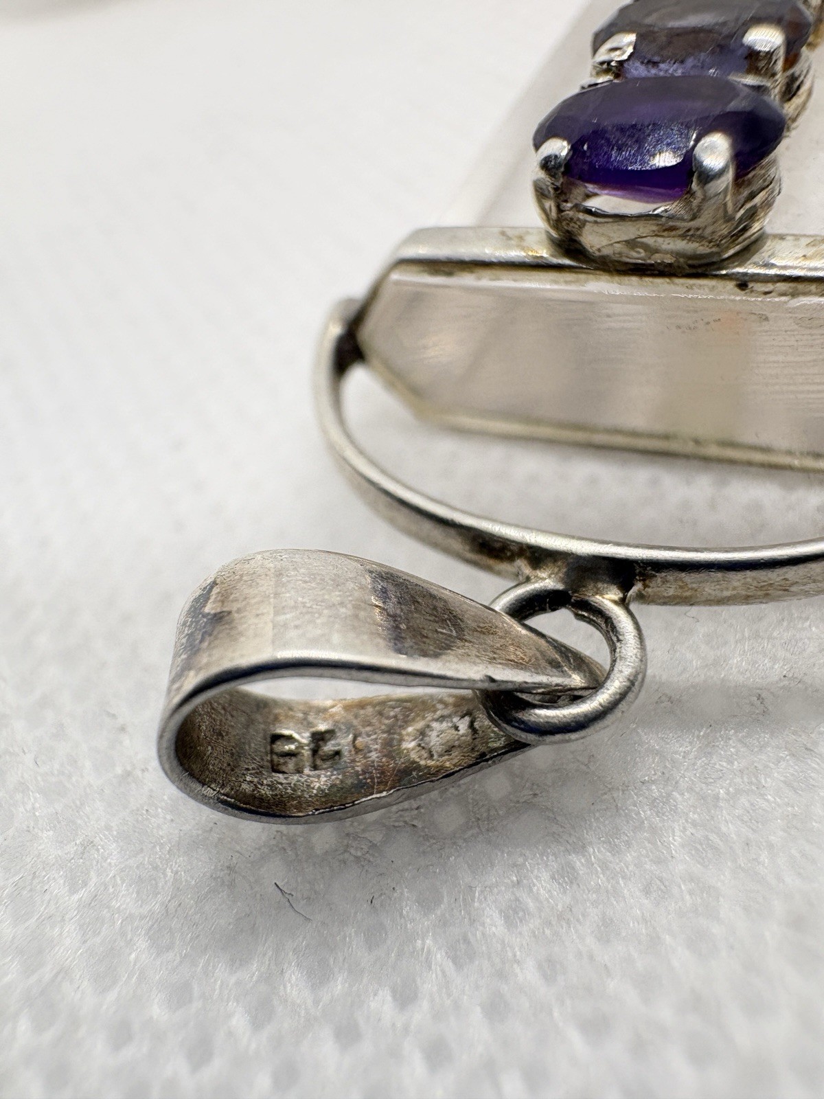 Sterling Silver Quartz Point Chakra Pendant Amethyst Peridot Iolite Gemstone