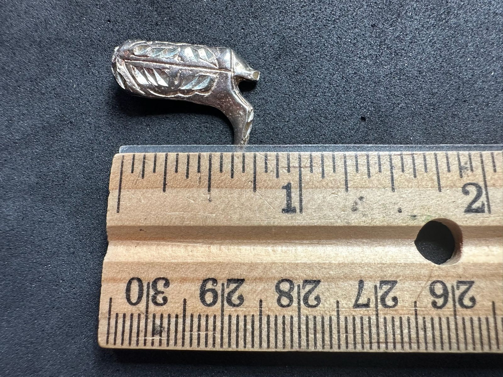 2.57g Vintage Sterling Silver 925 Cowboy Boot Leaf Inlay Pendant M
