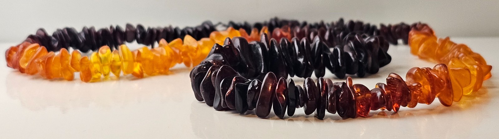 Vintage Genuine Baltic Honey Gold Brown Blk Amber Chip Necklace 28 Inch 3 Color