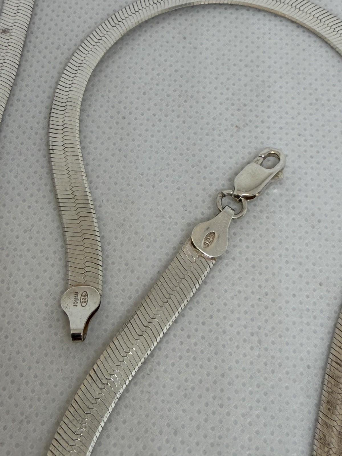 Vintage Italian Milor Herringbone 30″ 925 Silver Chain Necklace, 5.3mm, 21.13g