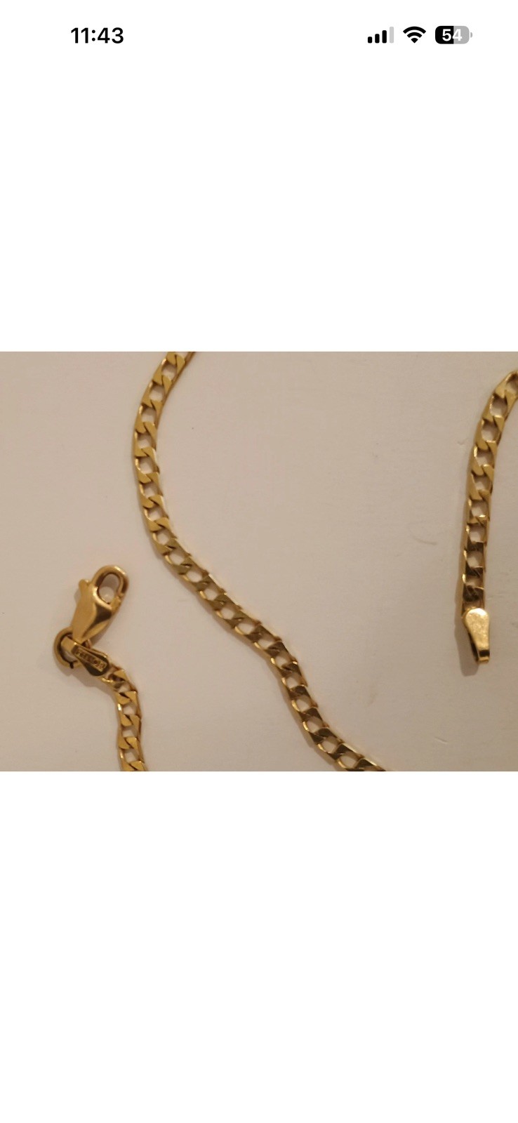 Vintage TISSOR 750 (18K) Gold 18″ 7-Gram Lobster Claw Clasp Cuban Chain Necklace