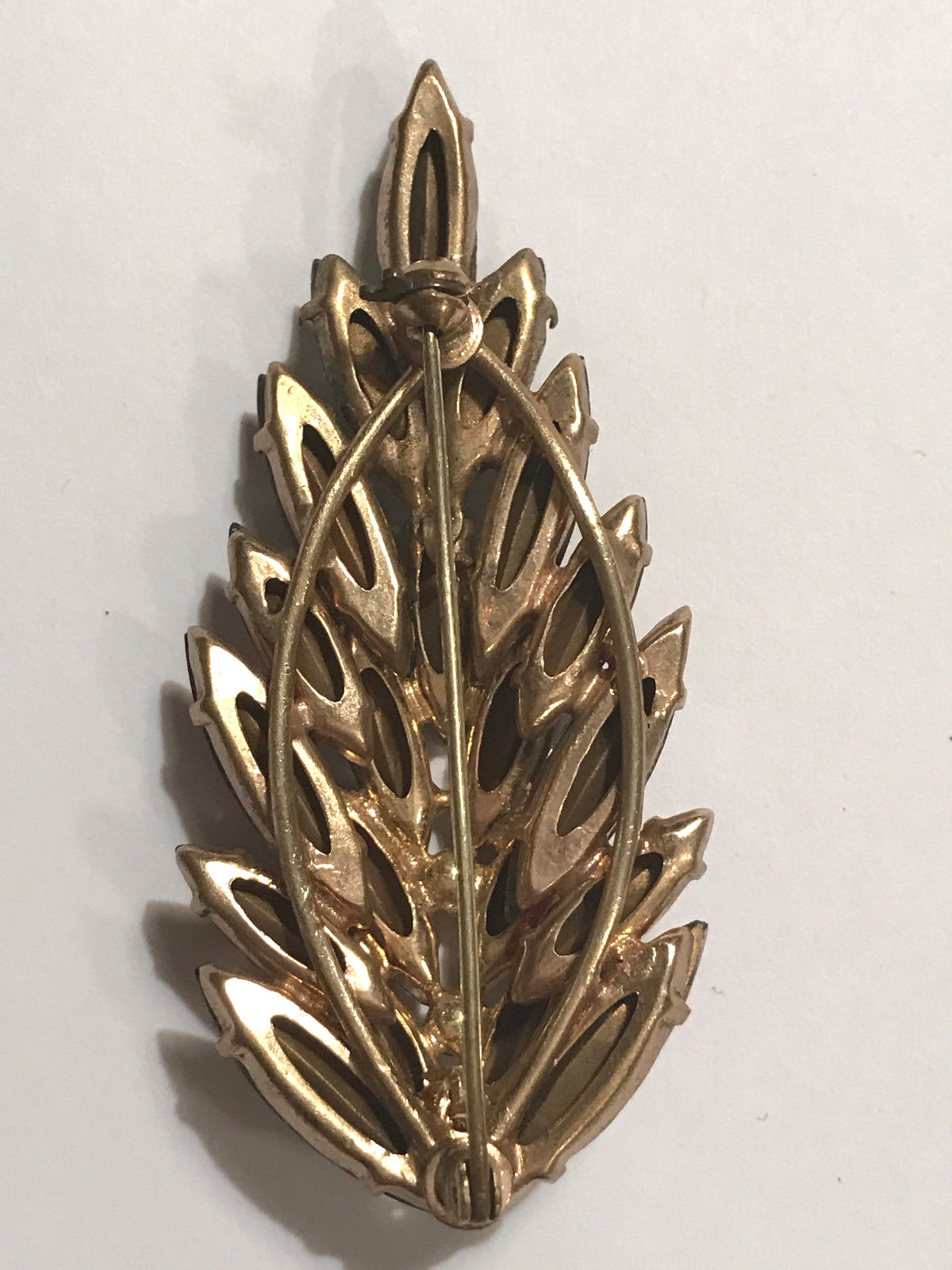 Vintage JULIANA Pink and Green Faux Tourmaline Glass Brooch or Pin