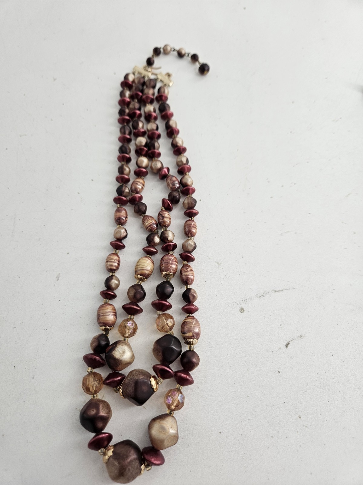 Vintage Estate Multi Strand Beaded Necklace Lot Mixed Materials And Styles