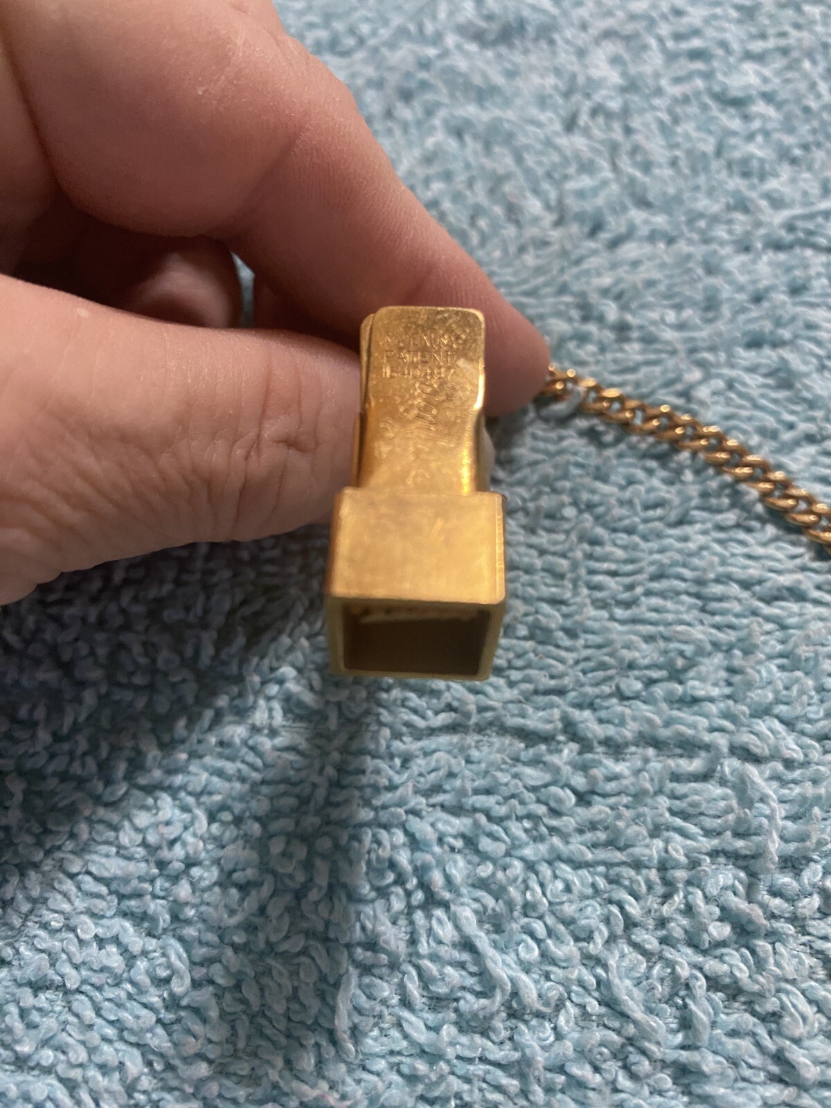VTG 24KT GOLD PLATED-MADE USA- CHAIN WITH HOOK CLIP (MISSING RING ON OTHER END)
