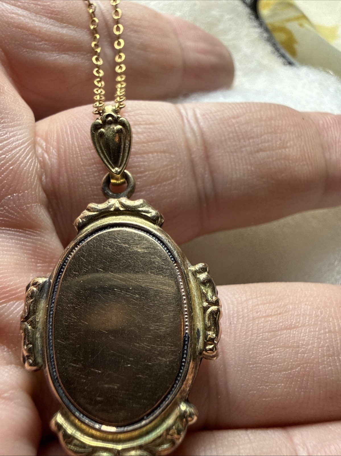 Necklace Locket Victorian 100 Years Old Gold Filled Vintage 17” Gold Fill Chain