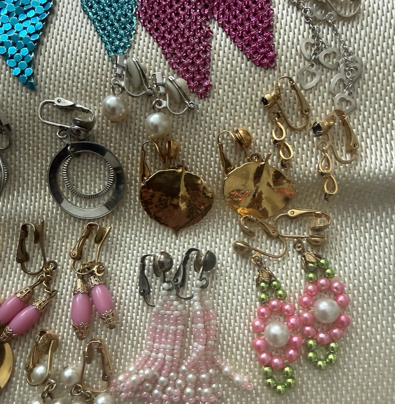 Vintage To Now Lot Of 26 PRs Clip On Earrings Lightweight Dangle Multiple Colors