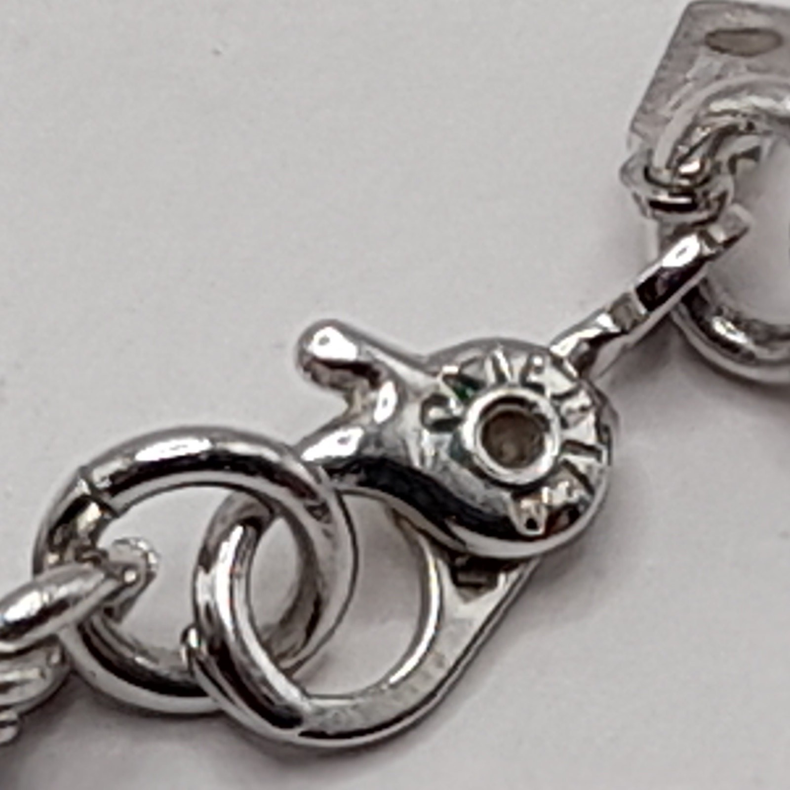 Vintage MONET Rhodium Plated Bead Necklace Sister Clasp Hang Tag