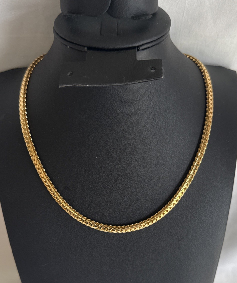 VTG Gold Tone Monet Spiga Wheat Chain 15” New W/O Tags