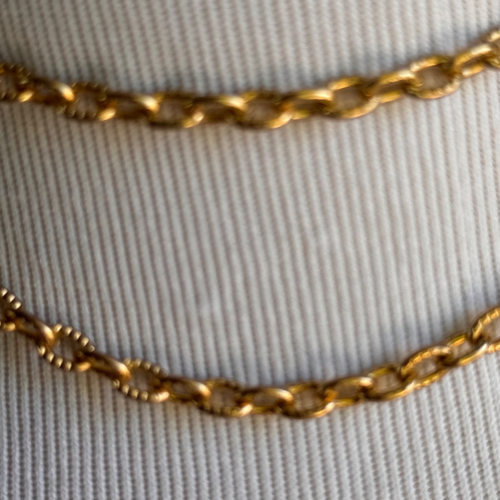 Gold Tone 31 Inch Chain-Link Necklace 1980s Lobster Claw Clasp Stamped Korea Vtg