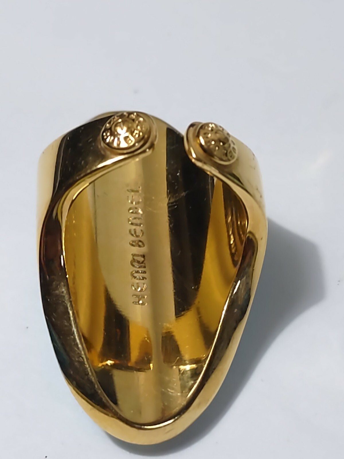 Henri Bendel Turquoise Gold Tone Statement Ring Size 6 1/2