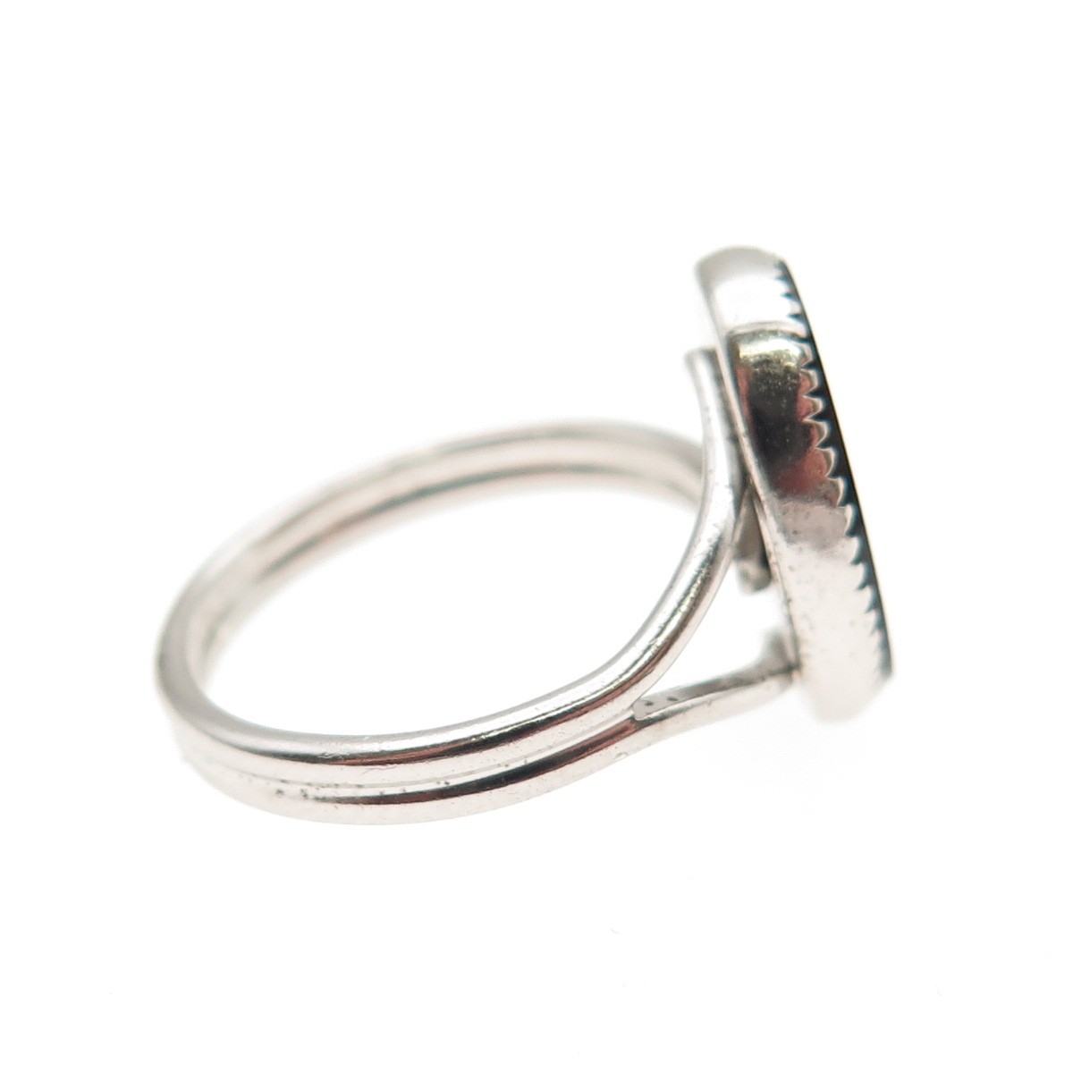 BEAU 925 Sterling Silver Vintage Real Black Onyx Ring Size 5.25