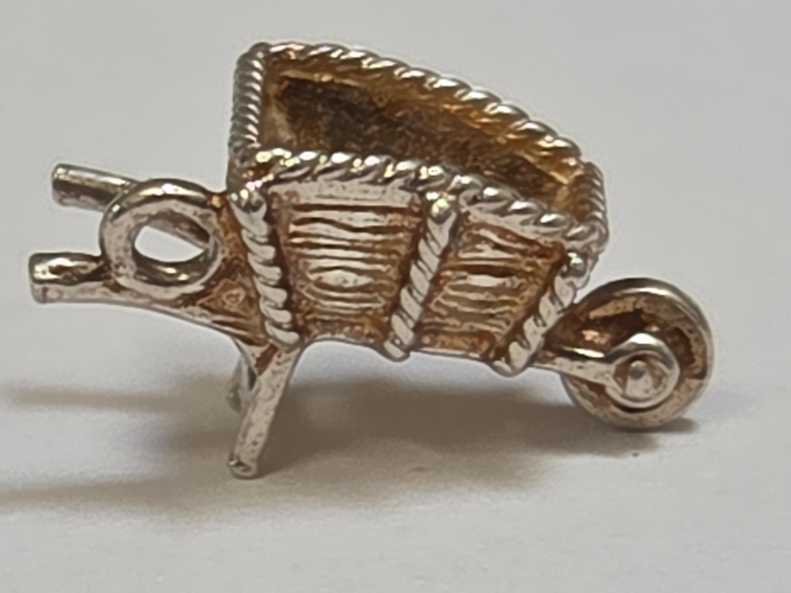 Sterling Silver ~ Wheelbarrow Charm ~ UNIQUE DESIGN ~ VINTAGE