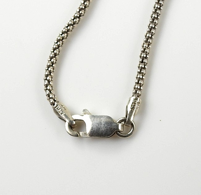 Waxing Poetic 925 Sterling Silver Popcorn Chain Necklace Charms Pendant Jewelry