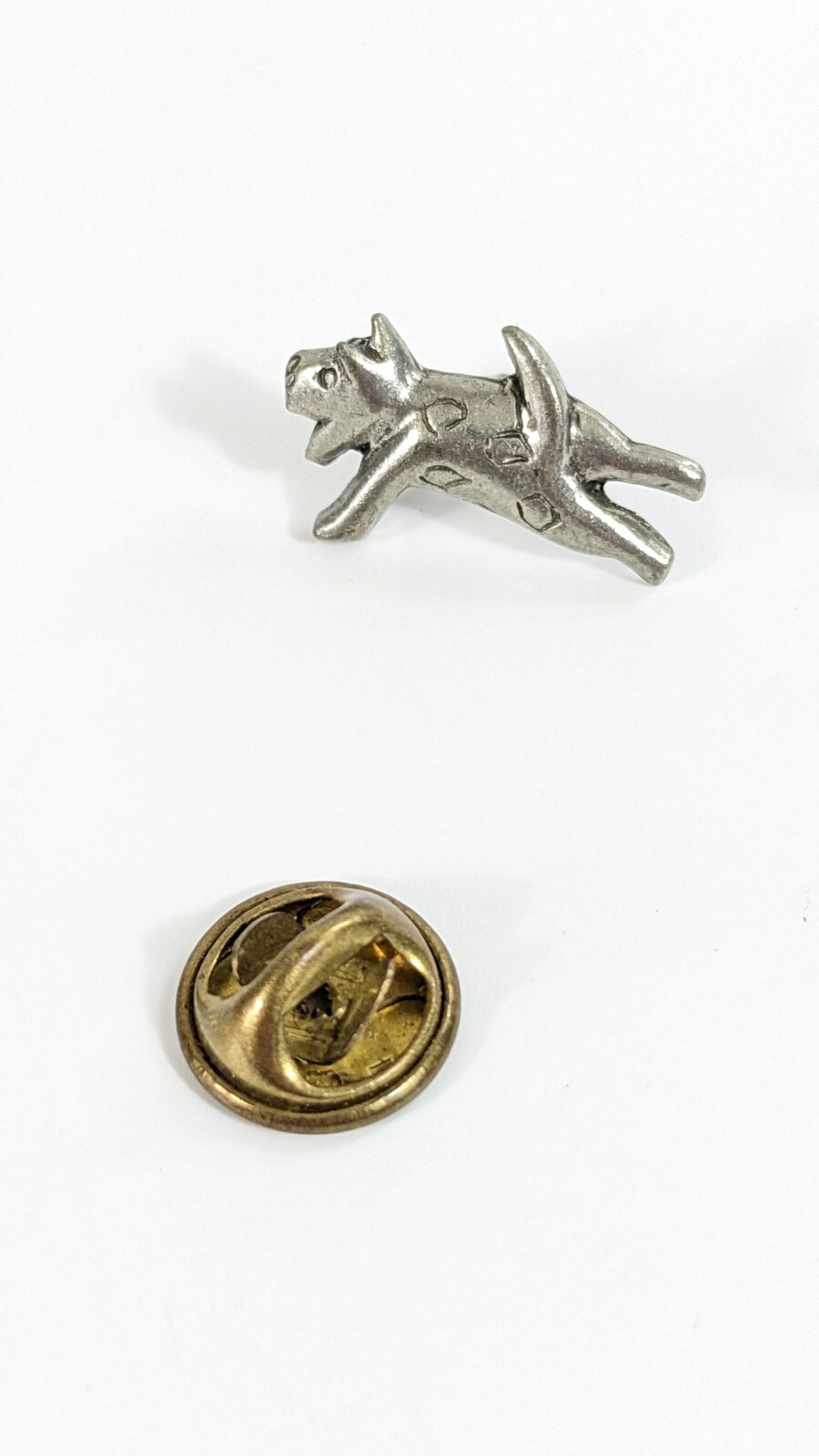 Dog Shaped Puppy Pewter Scatter Pin Lapel Pin Signed Jim Clift
