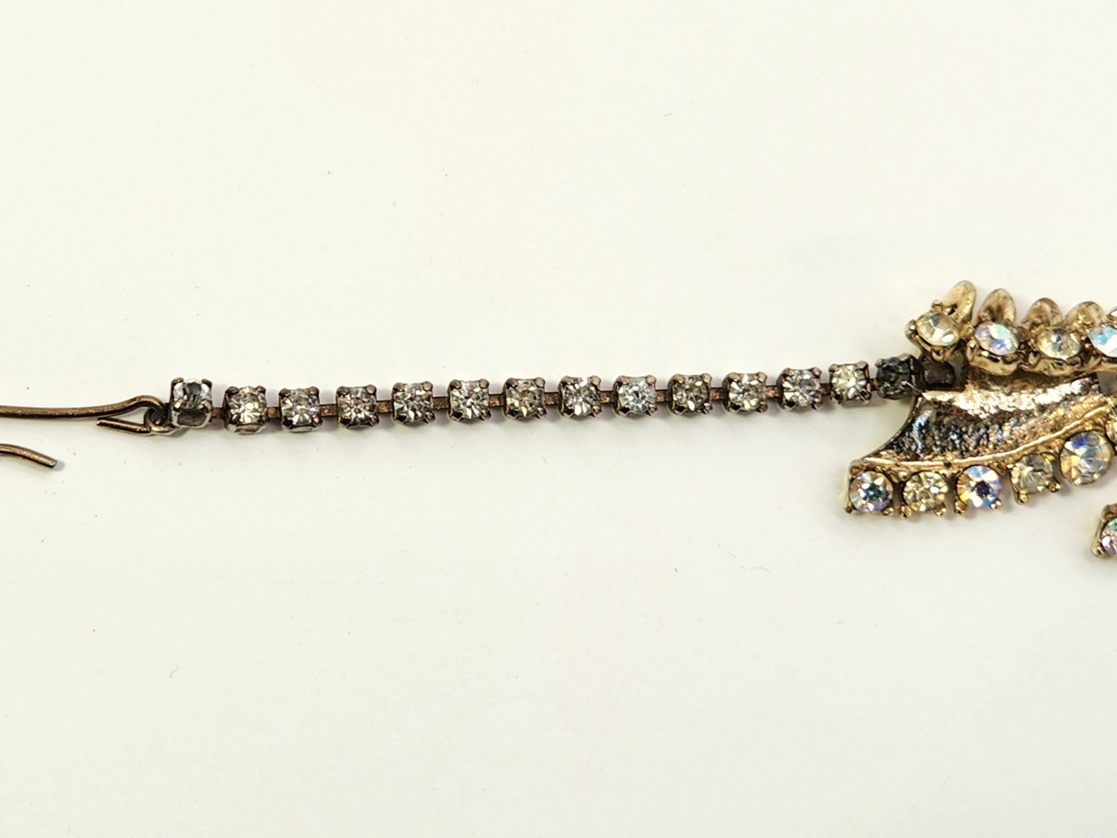 Vintage Brutalist 15″-17″ Choker Necklace AB Rhinestones Statement Piece 1950s