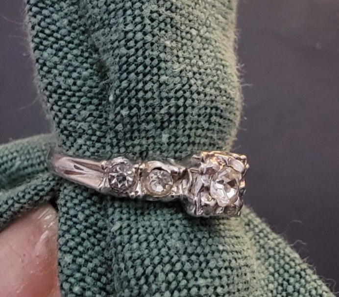 Vintage 18K HGE High Gold Electroplated Engagement Ring Size 6 3/4