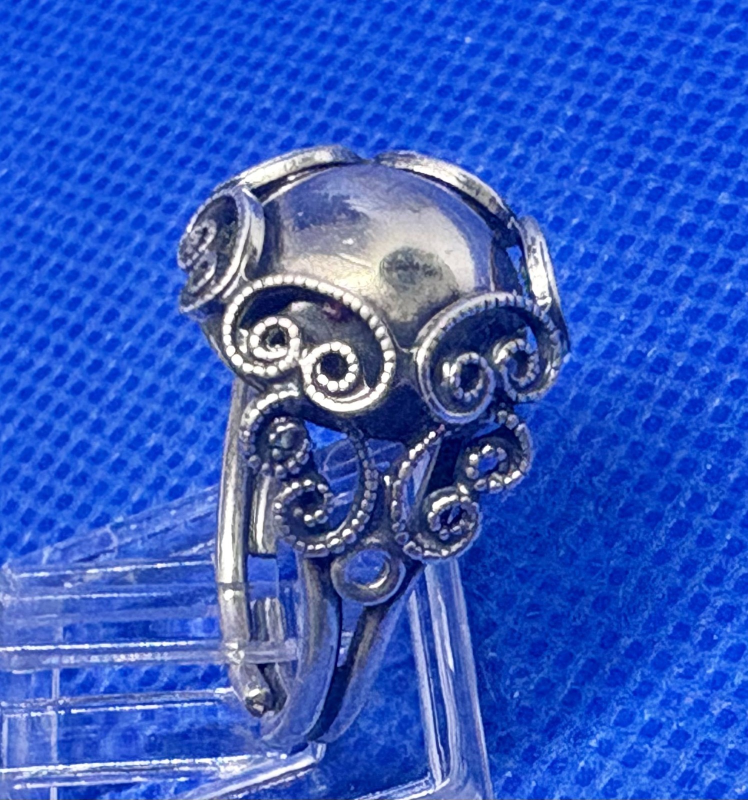 (06) Modernist 1950s Vintage 925 Sterling Silver Ring Adjustable – 3.75 g