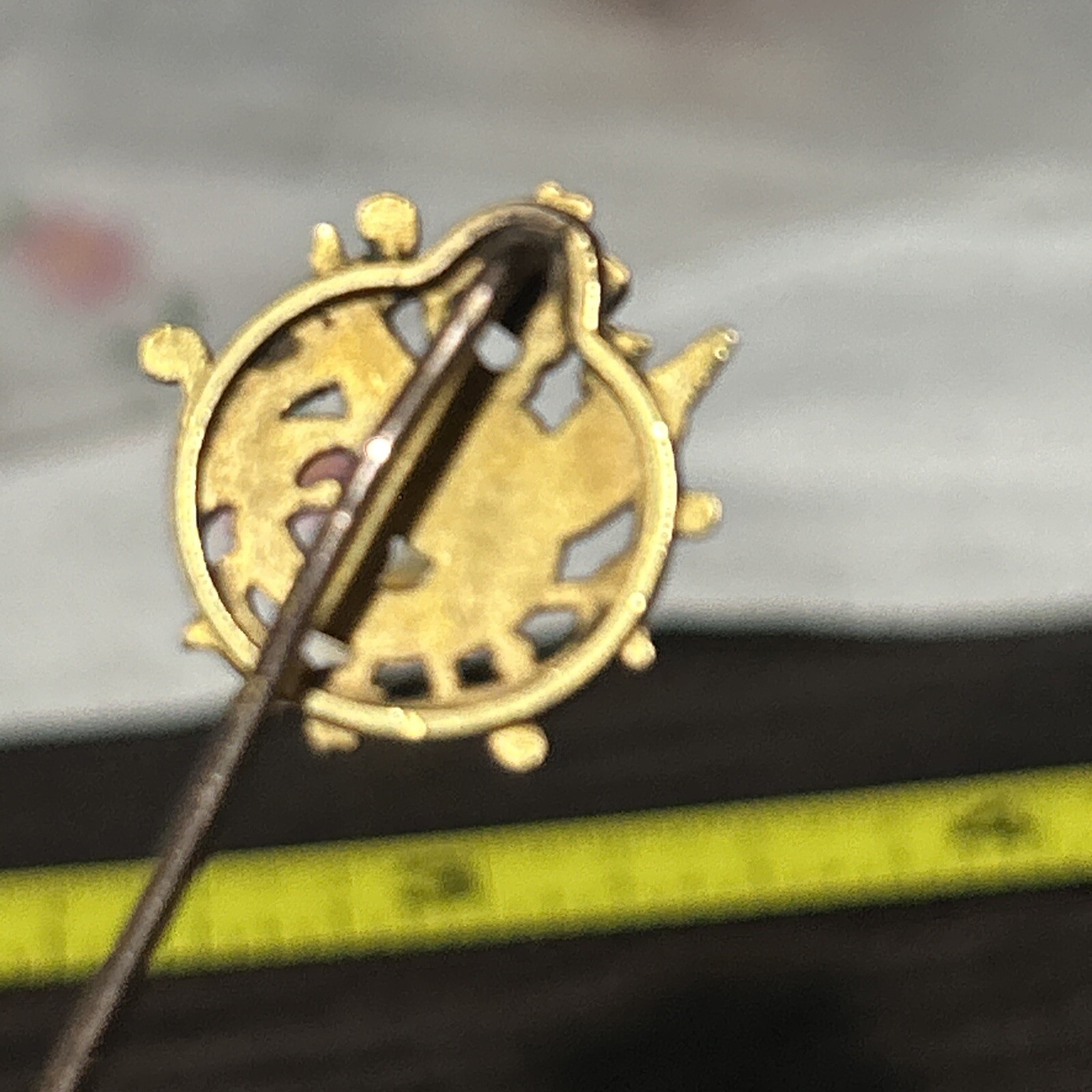 c1900s Stick Hat Lapel Pin Dragon Serpent Chimera Gold Fill French Stamp