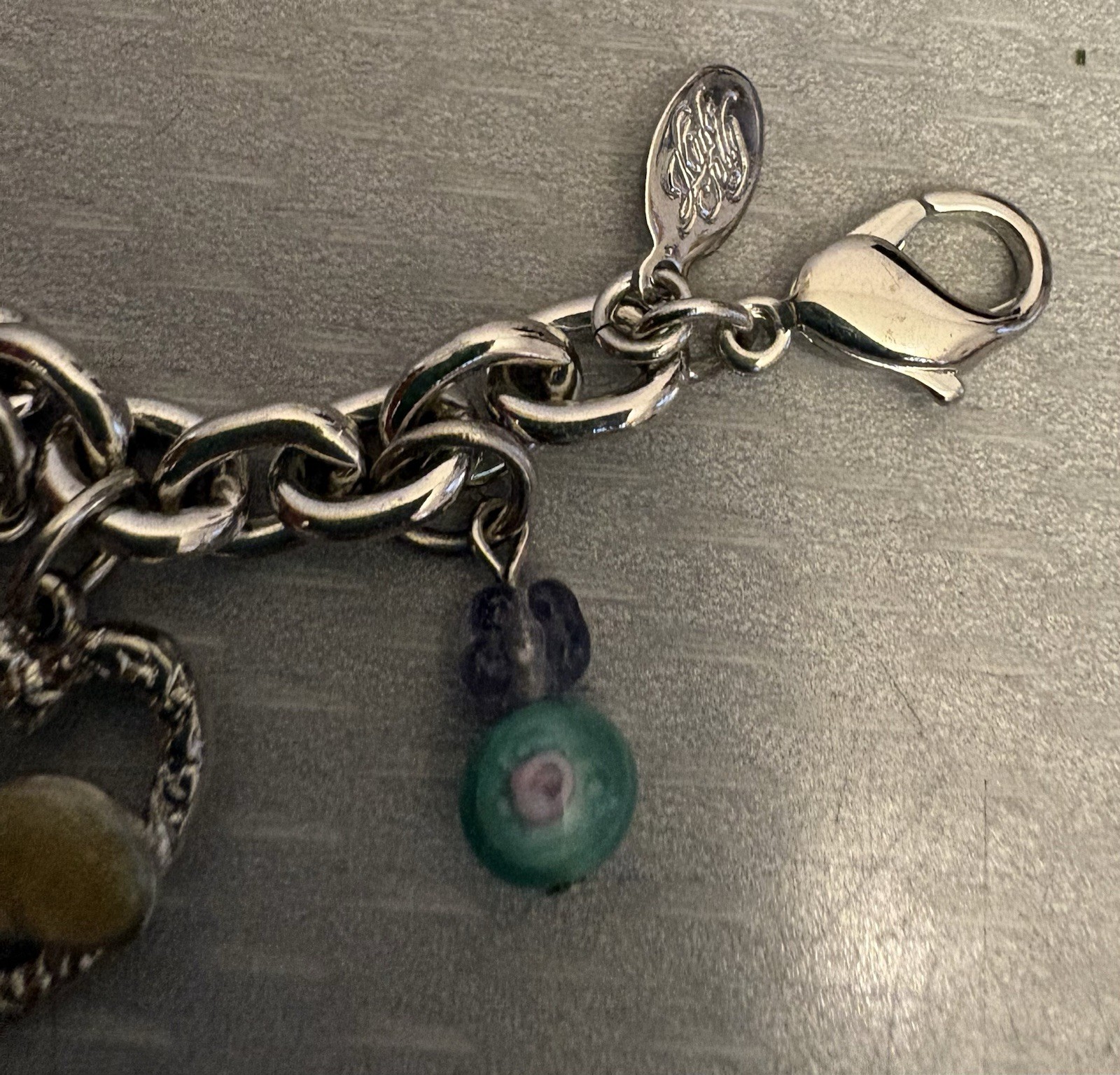 Vintage Kirks Folly Cat Lover Garden Fairies Whimsical Charm Bracelet Silvertone