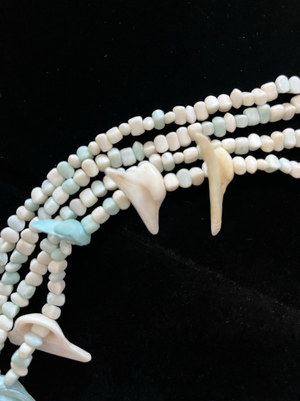 Beaded Faux Shell Statement Necklace