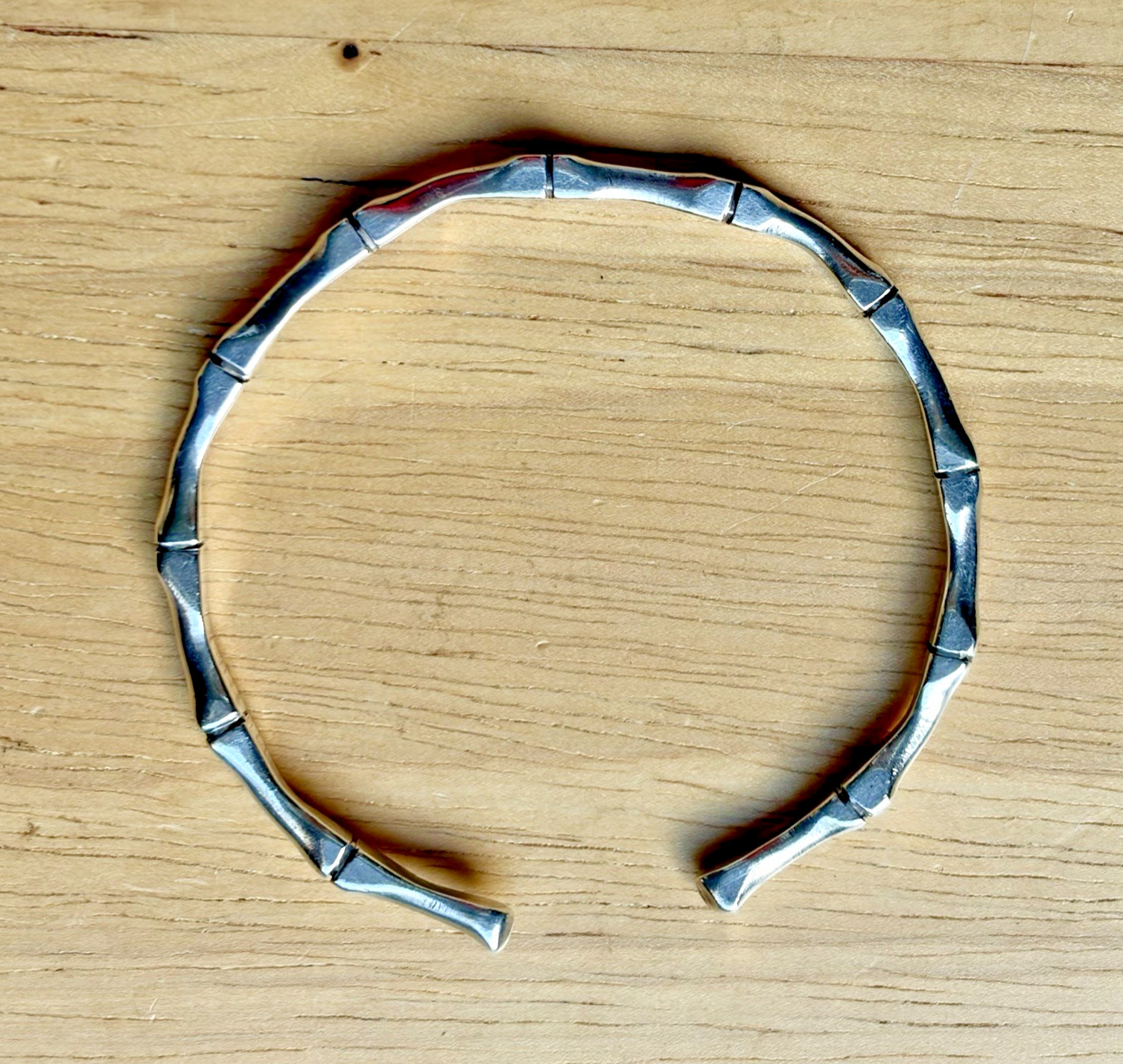 VINTAGE STERLING SILVER BAMBOO STYLE BRACELET