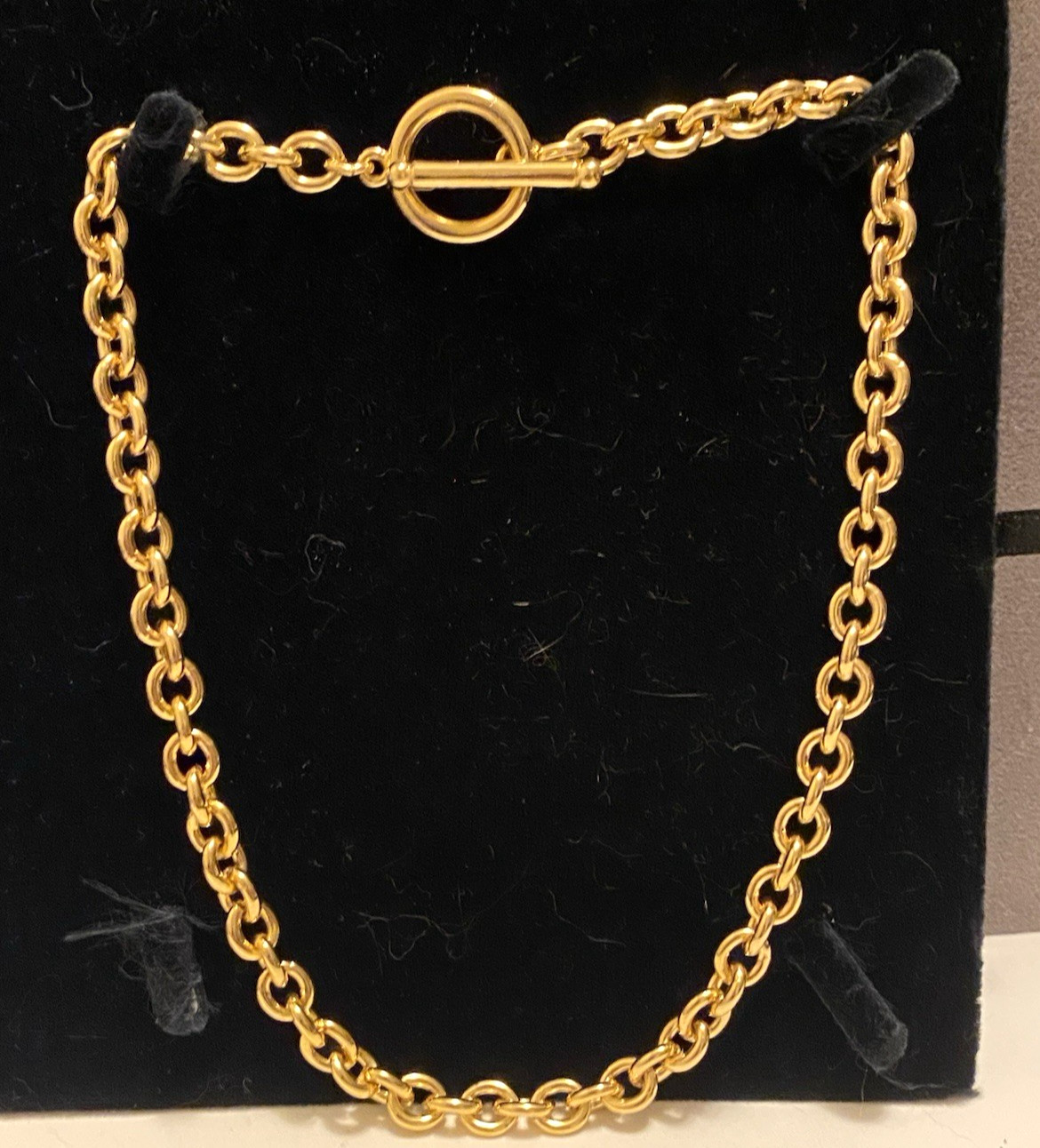Vintage Piscitelli Gold Tone Necklace Signed Toggle Closure 18 Inches