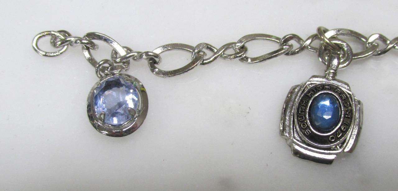 Sterling Silver Charm Bracelet w/ 5 Charms; 1 Danecraft 7-1/4″ ~ 19.5g ~ 9-K600