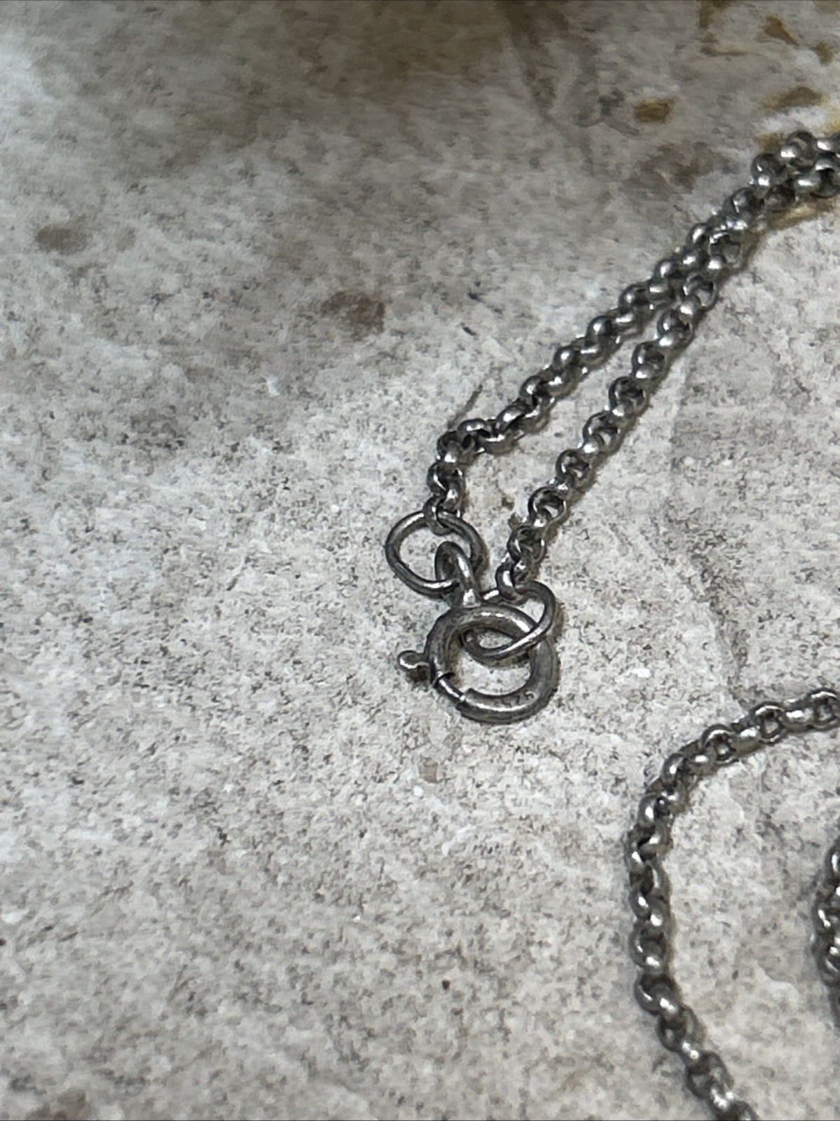 47. Unusual 925 Sterling Articulated BEAR Rolo chain link Necklace 18″, 7.2g