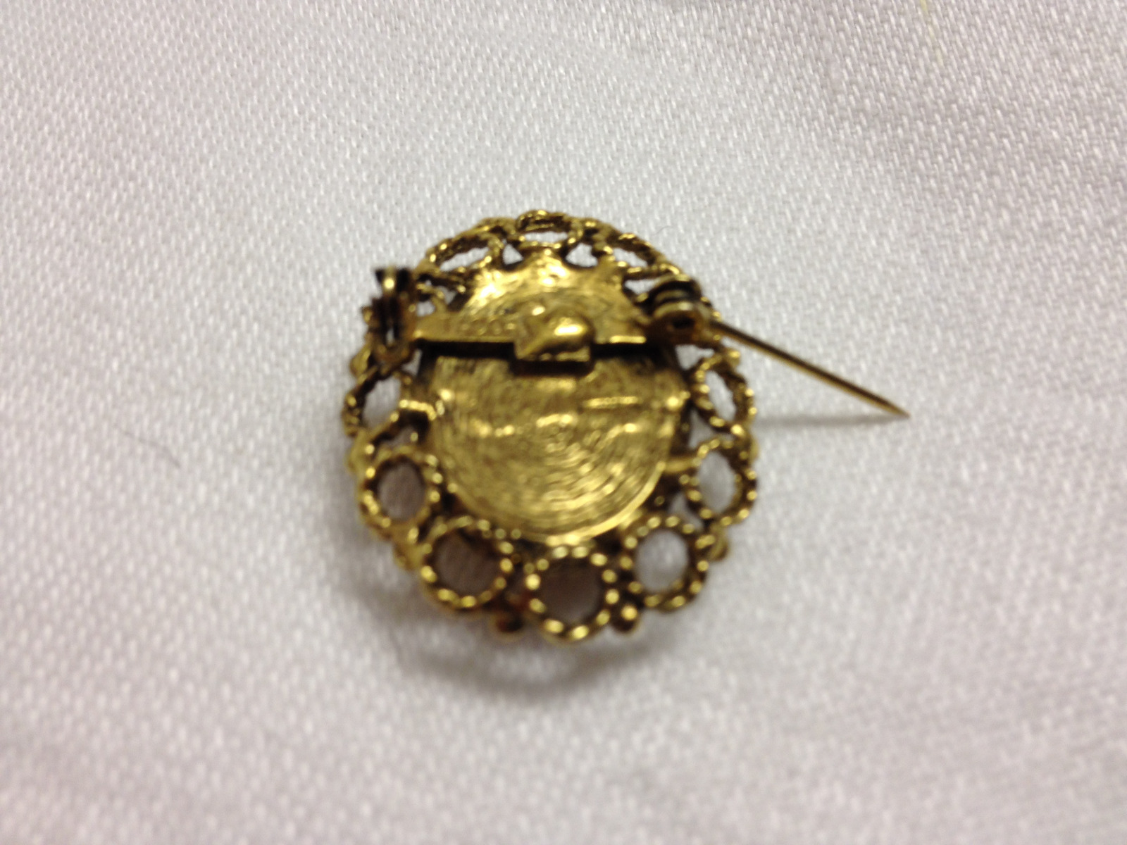 Vintage Tacoa Oval Amber Gemstone Pin