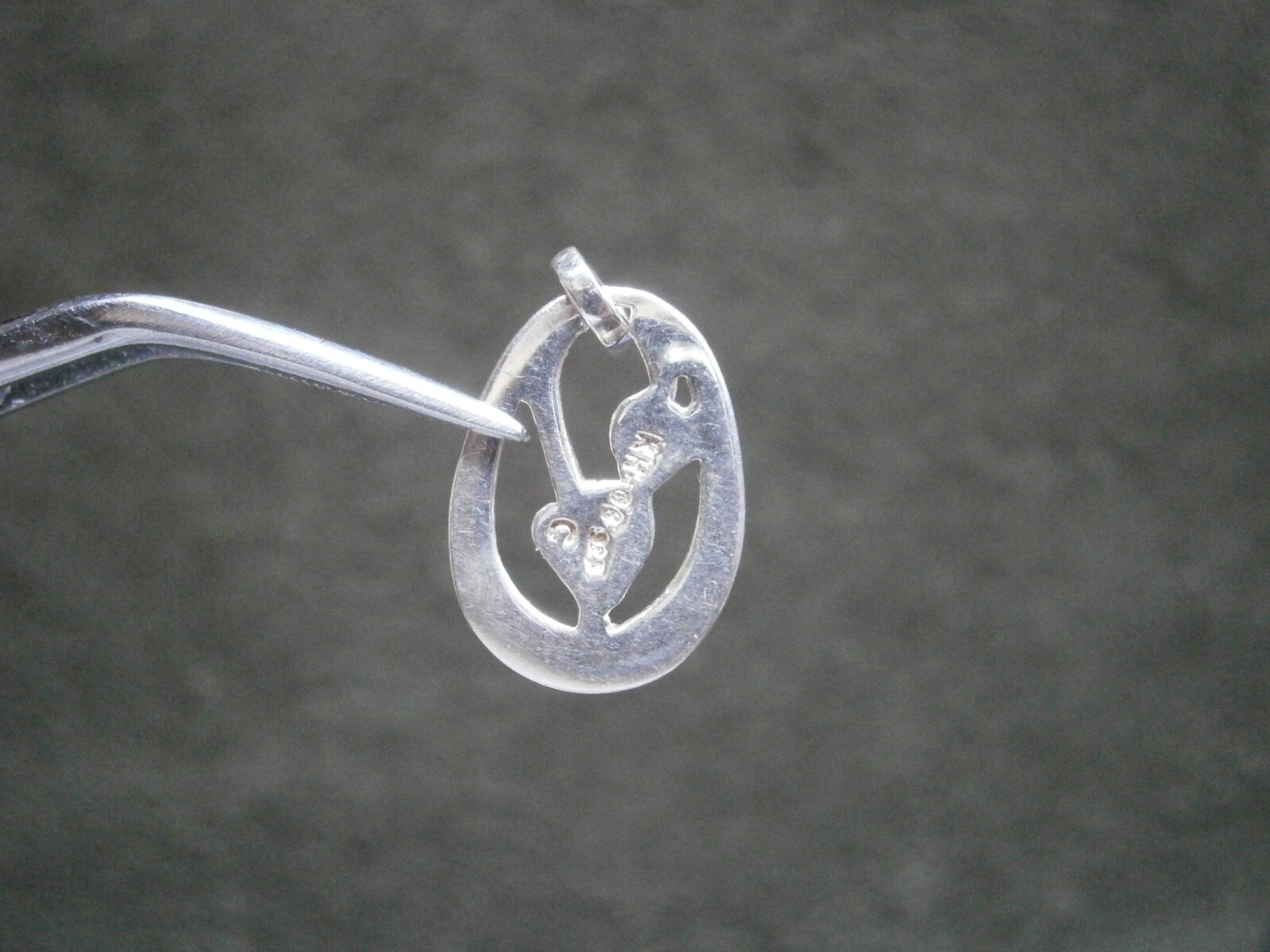 Kit Heath Tulips Flowers Vintage Openwork Sterling Silver Pendant 1.9g