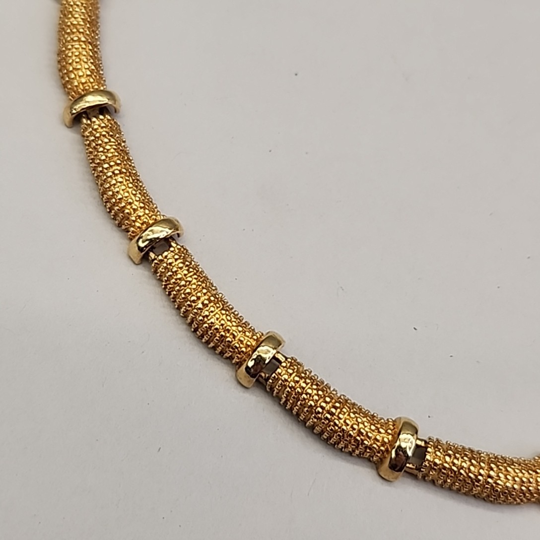 Vintage Avon Necklace Choker Pebbled Gold Tone Links 16.5″