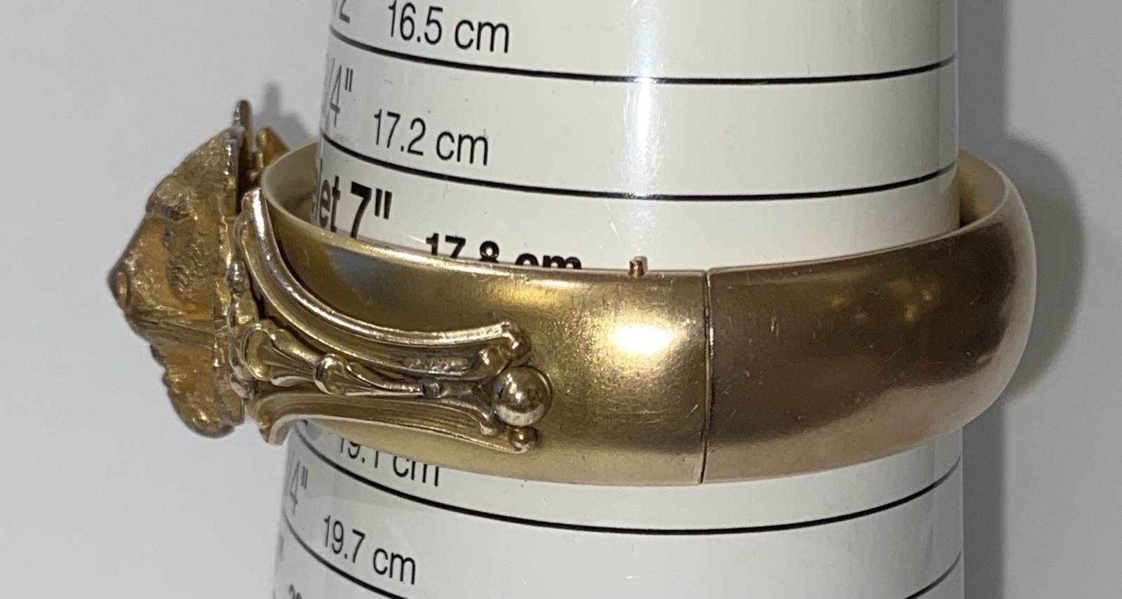 PROVIDENCE STOCK CO. CA. 1908 LION’S HEAD VICTORIAN GOLD FILLED BRACELET-7”WRIST
