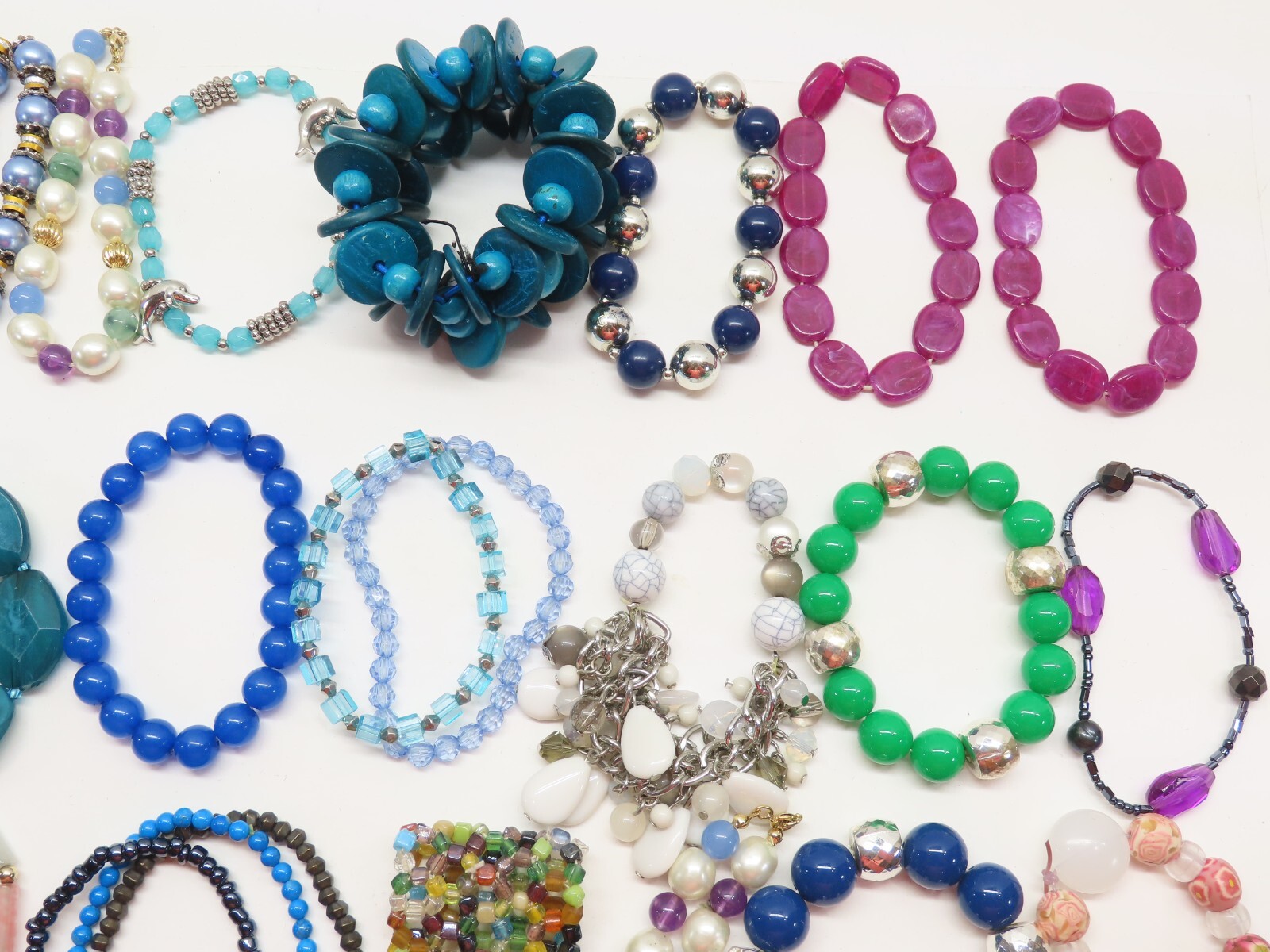 Vintage Stretch Beaded Bracelet Lot Bracelets Jewelry Awesome Seed Beads + D2526