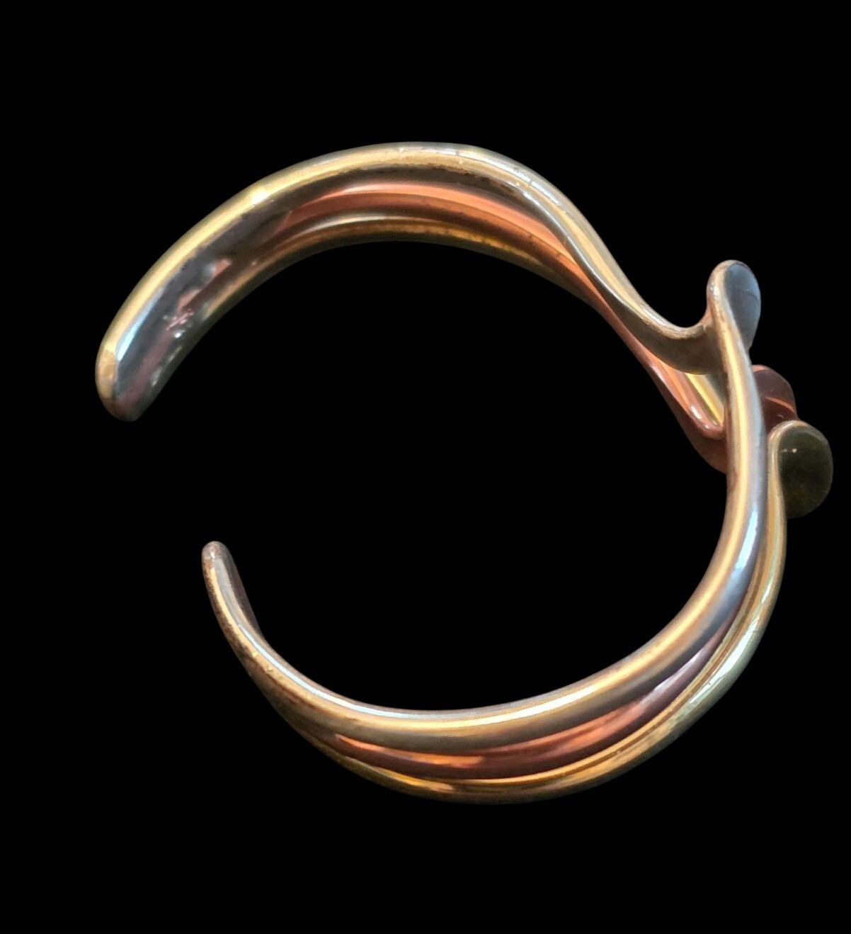 Sausalito Craftworks Tri Color Brass Copper Silver Twist Cuff Bracelet