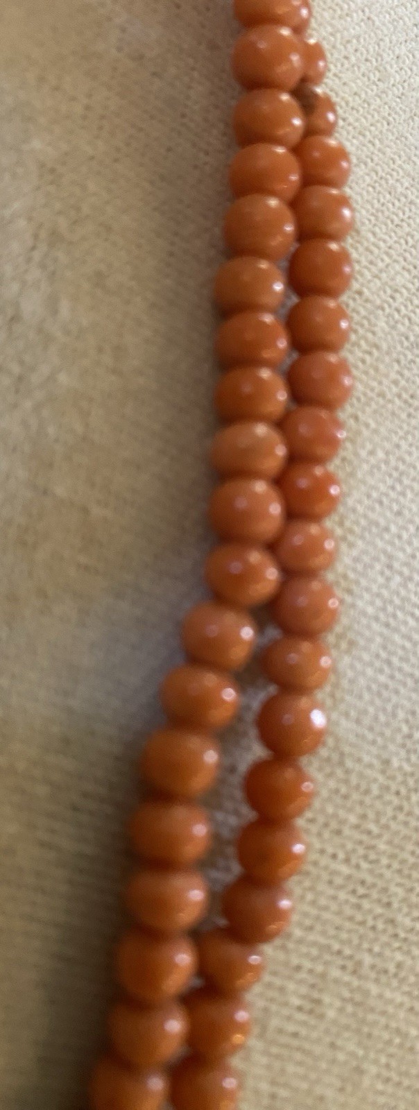 Vintage Orange Coral Graduated Beaded Necklace Broken Clasp Repair Rare 18”