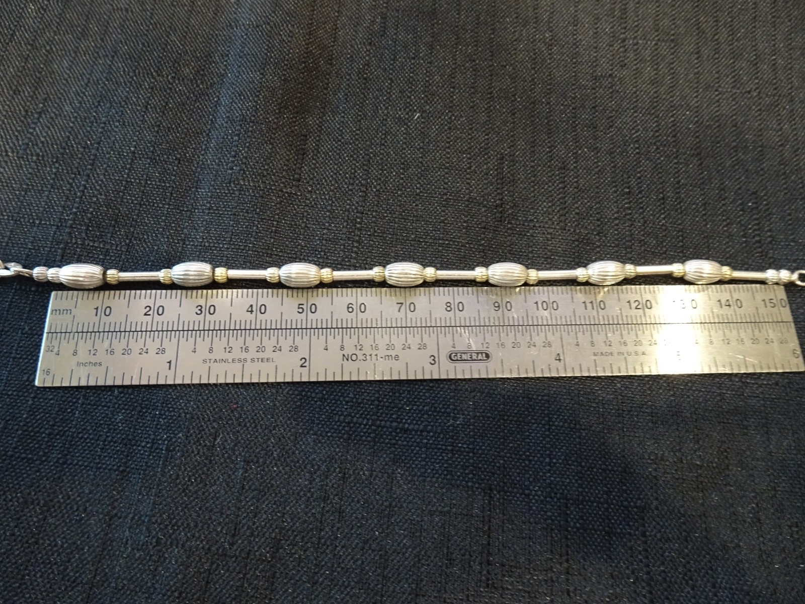 # 716-VINTAGE STERLING SILVER BEADED BRACELET-925-VERY DIFFERENT