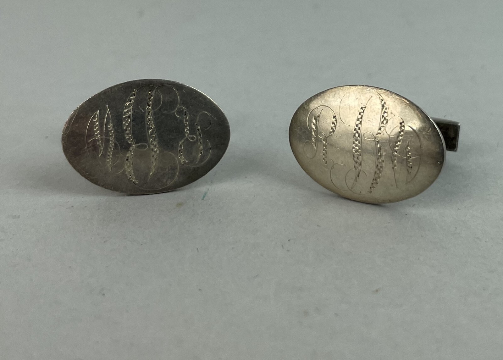 Vintage Set Of 3 Gold Plate metal AND STERLING SILVER cufflinks MIXED LOT, m4